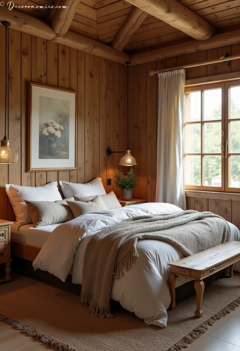 Rustic bedroom styling