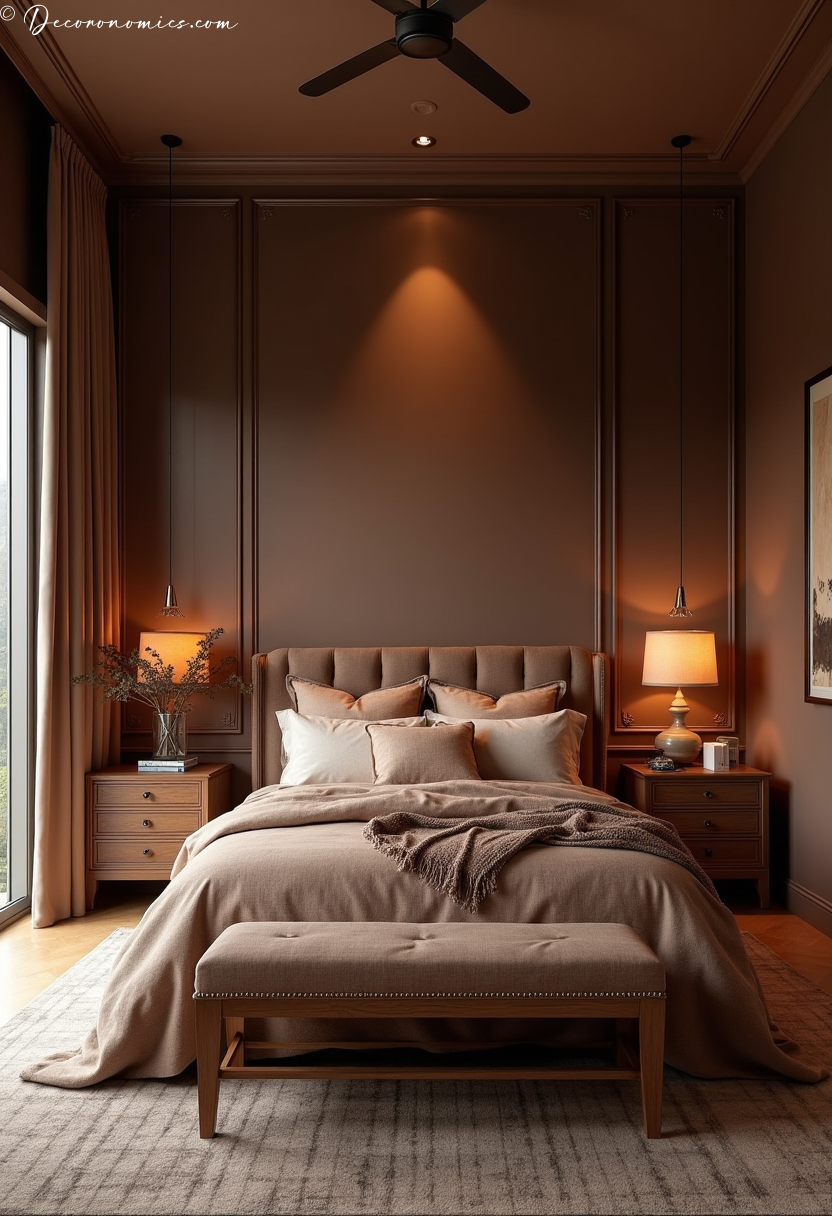 Chocolate brown bedroom