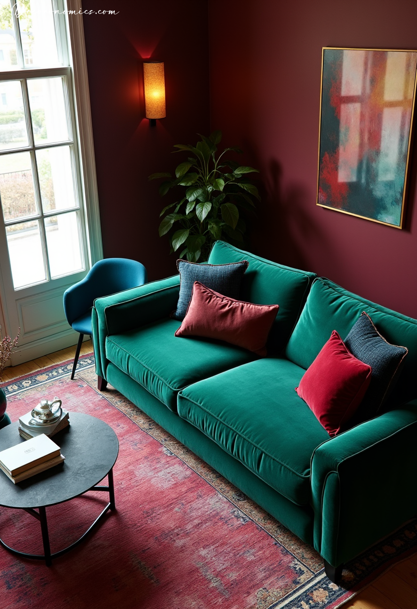 Jewel tone living room