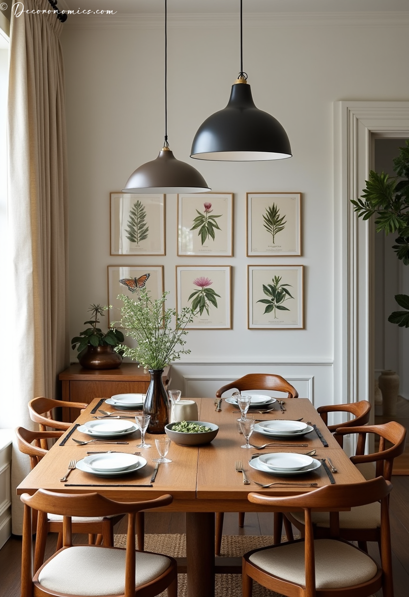 Naturalist print dining