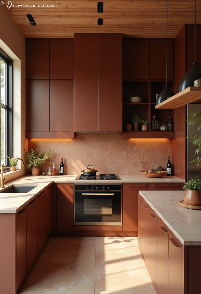 Warm earthy kitchen design