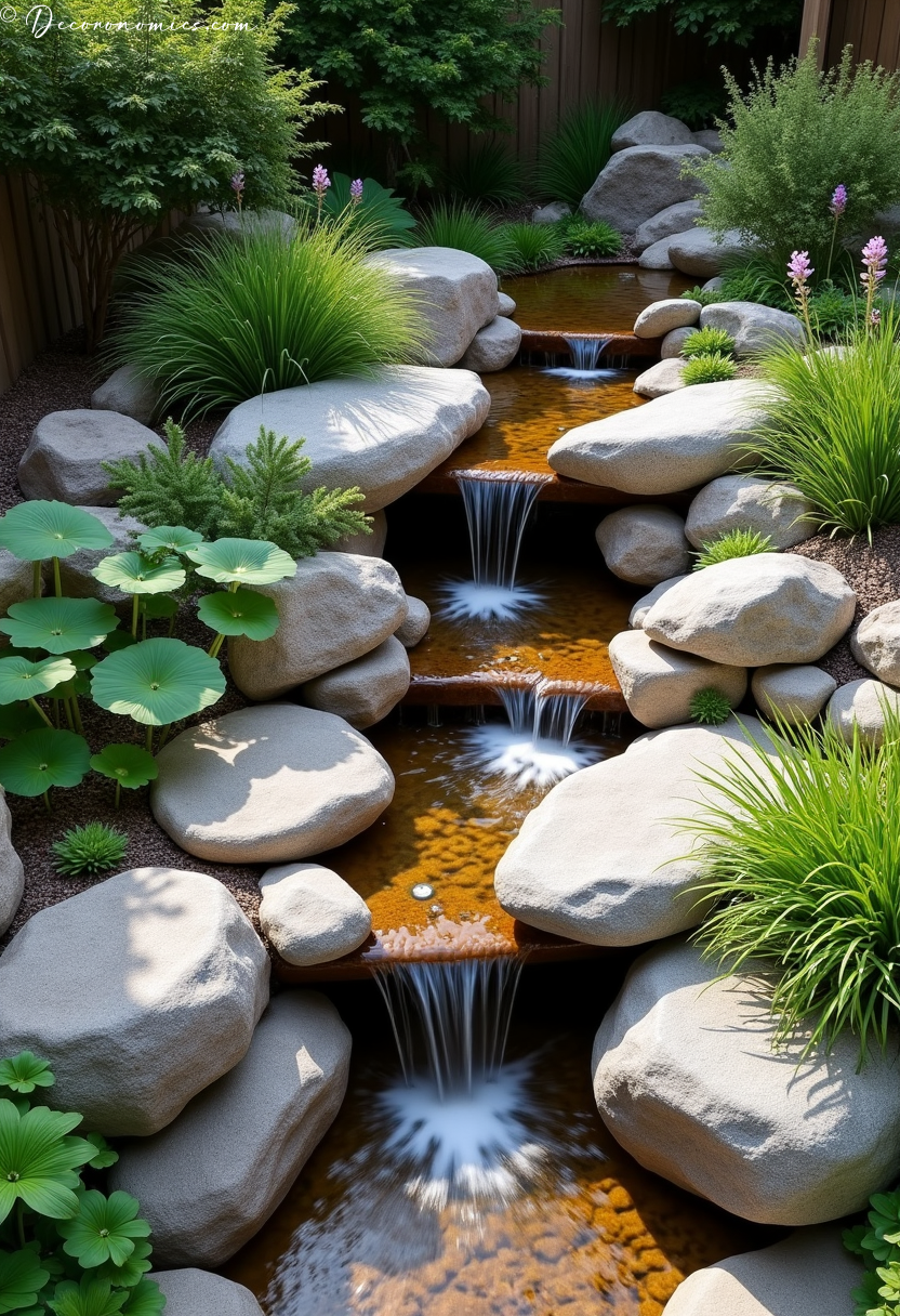 Boulder waterfall stream