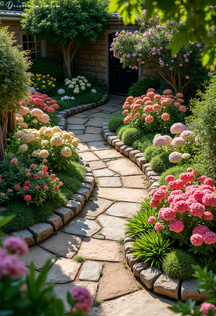 Cottage colorful flowers garden