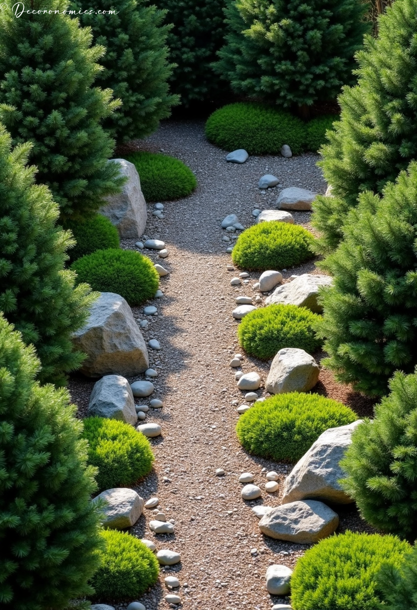 Dwarf conifer evergreen garden