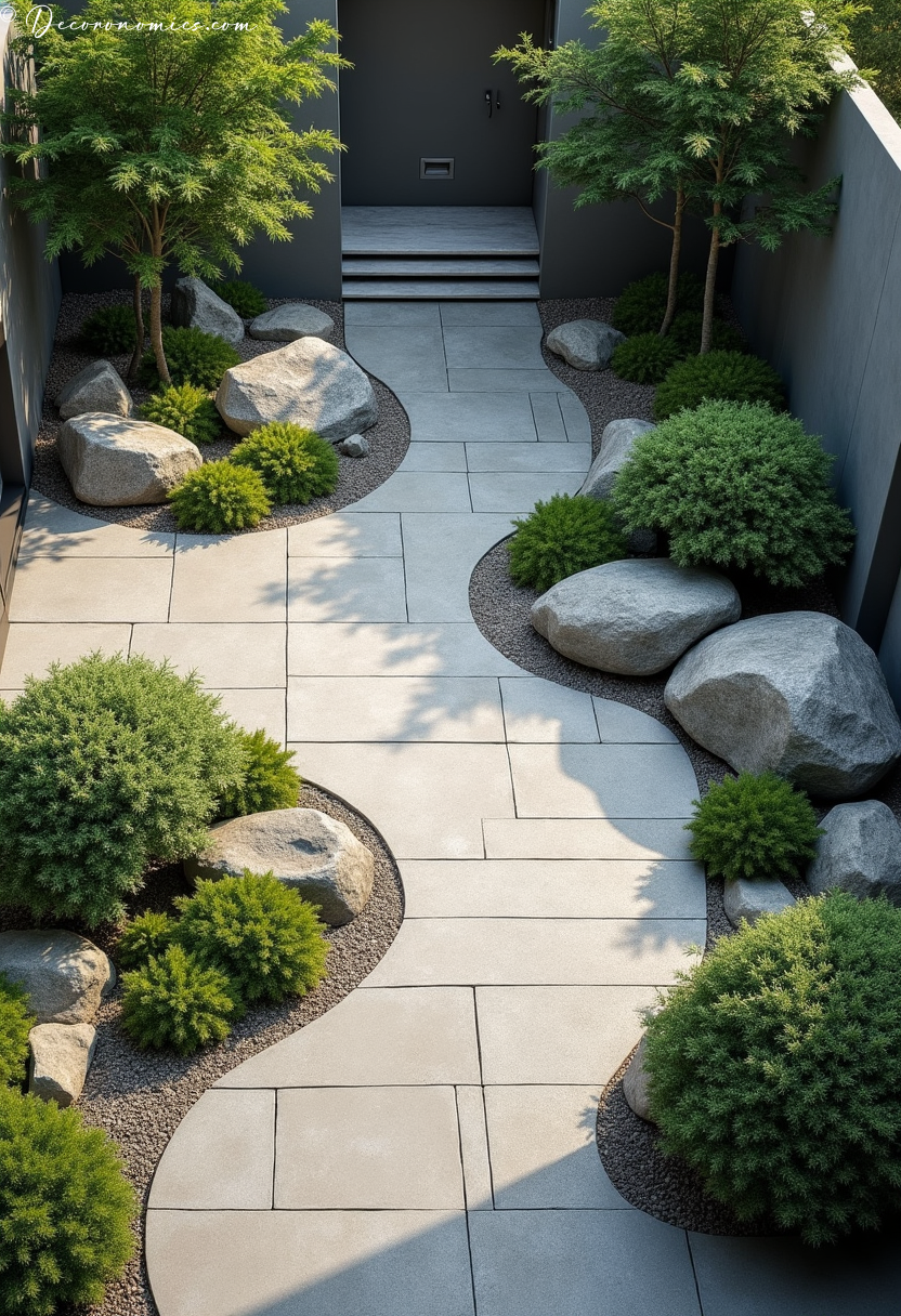 Modern zen minimalist garden