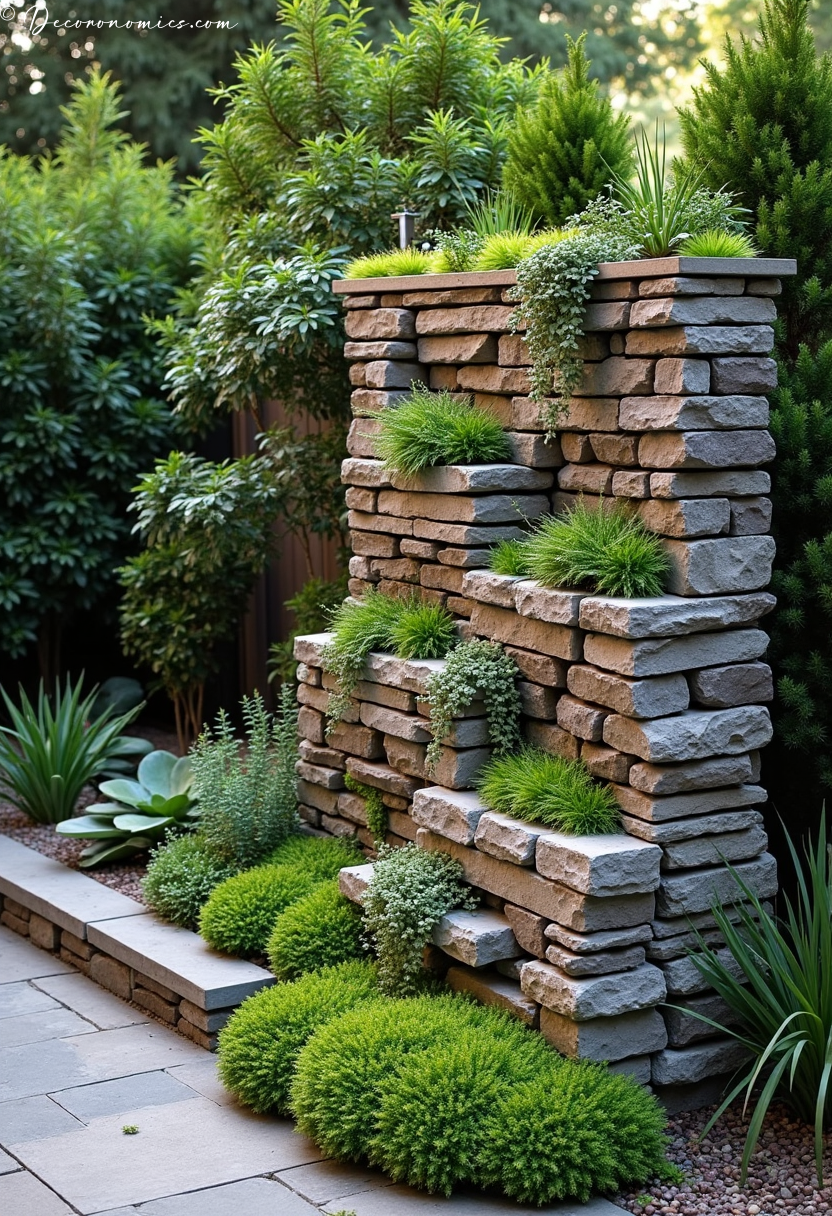 Raised alpine vertical garden