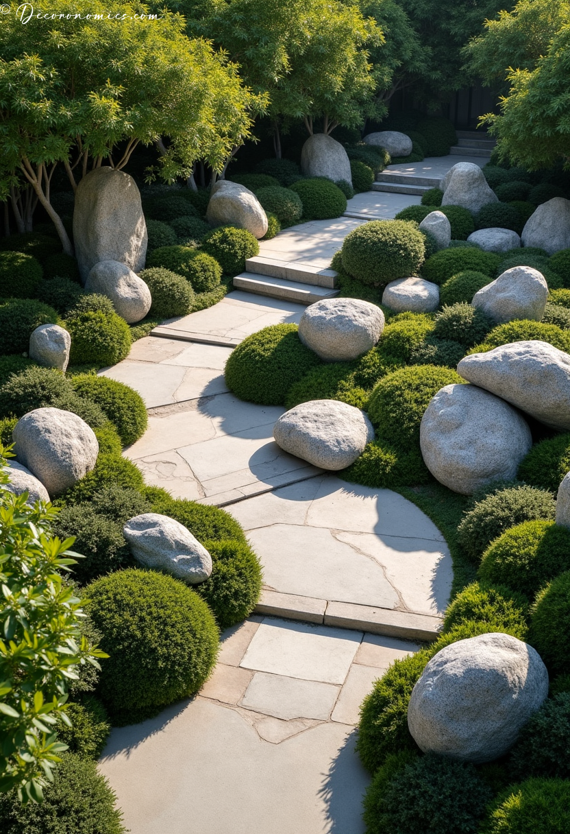 Artistic modern sculpture garden