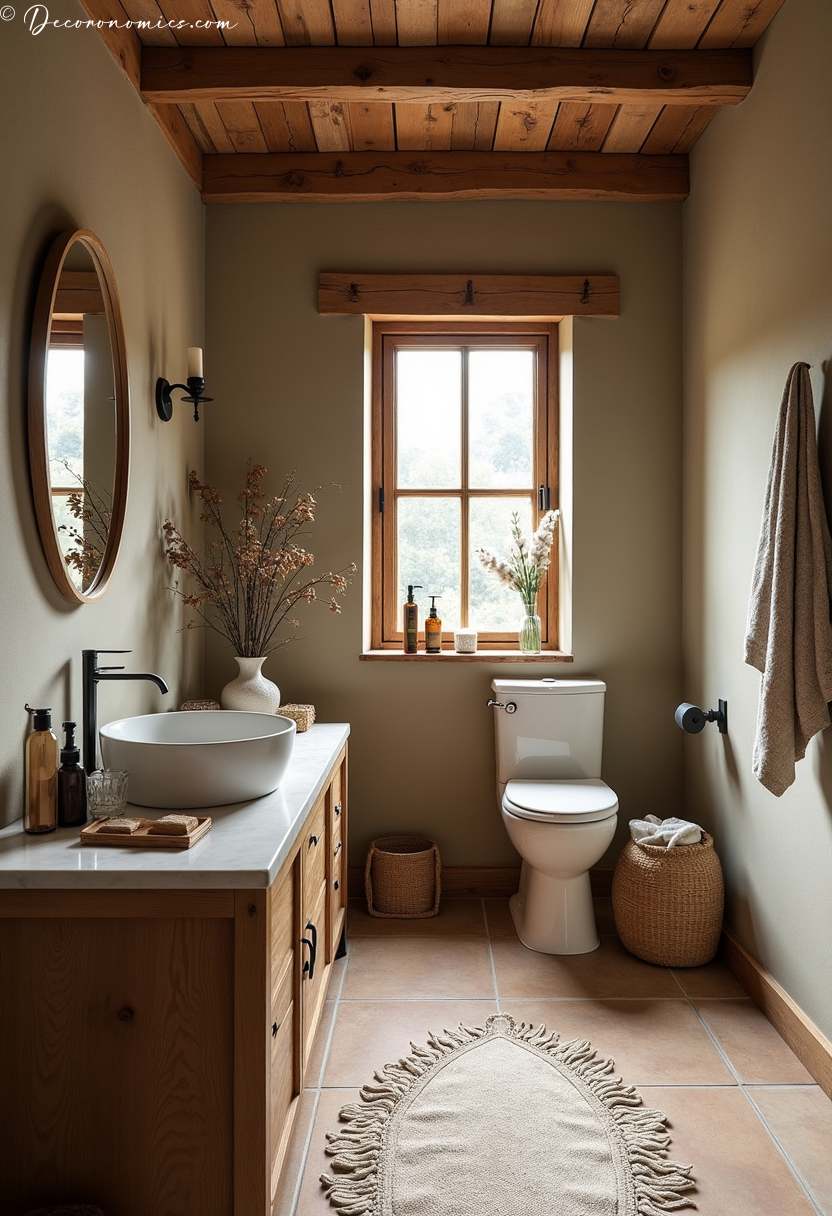 Rustic bathroom with wood accents