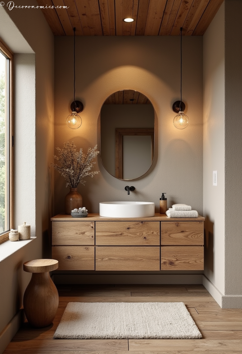 Spa-like rustic bathroom