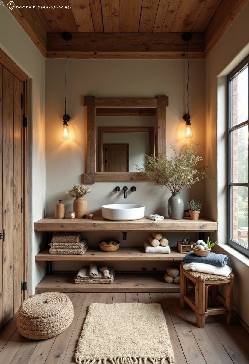 Elegant rustic bathroom