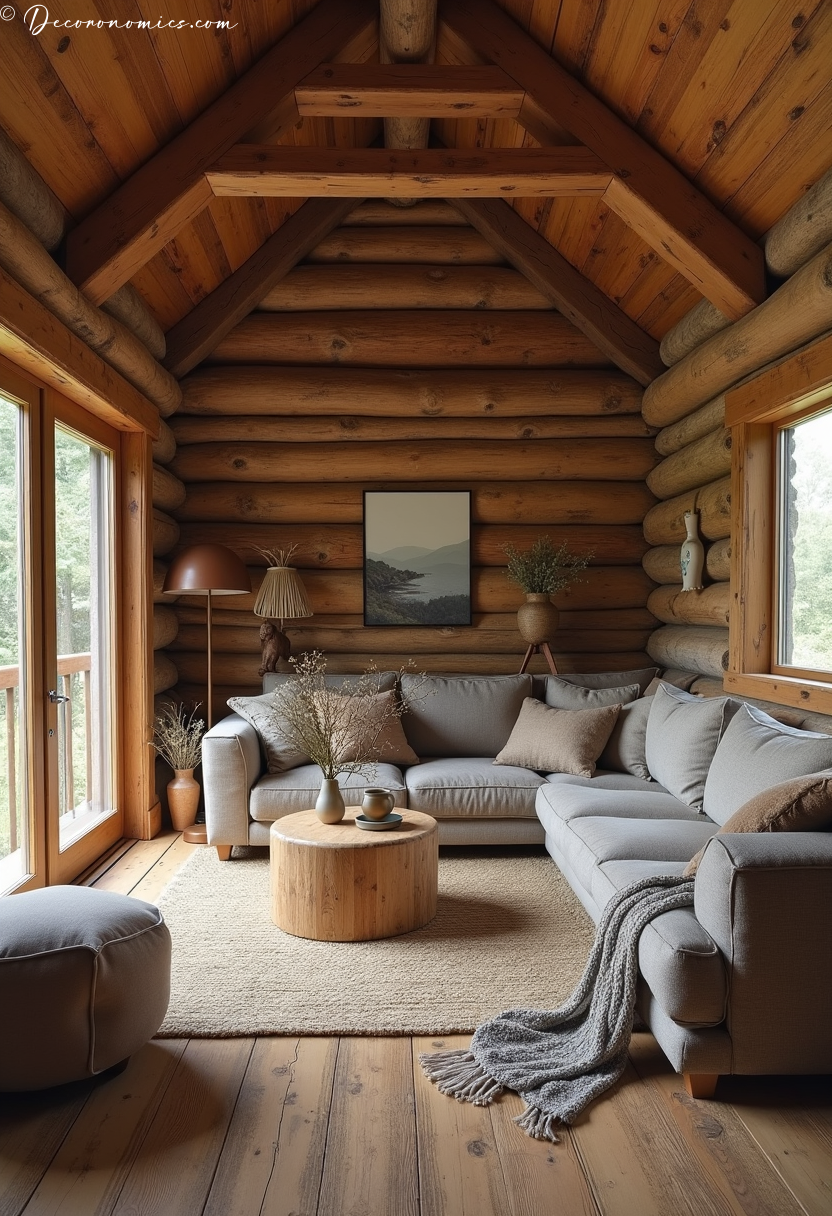 Rustic cabin living room