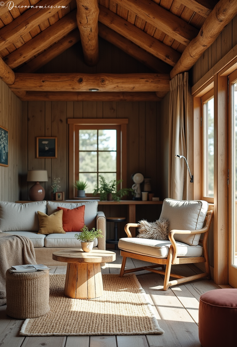 Cozy cabin interior design