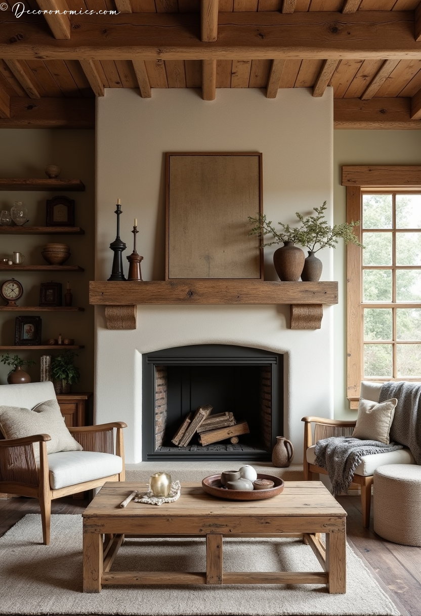 Stone fireplace design