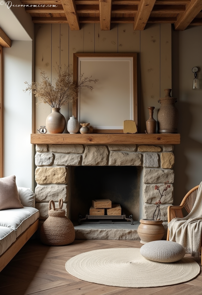 Living room fireplace