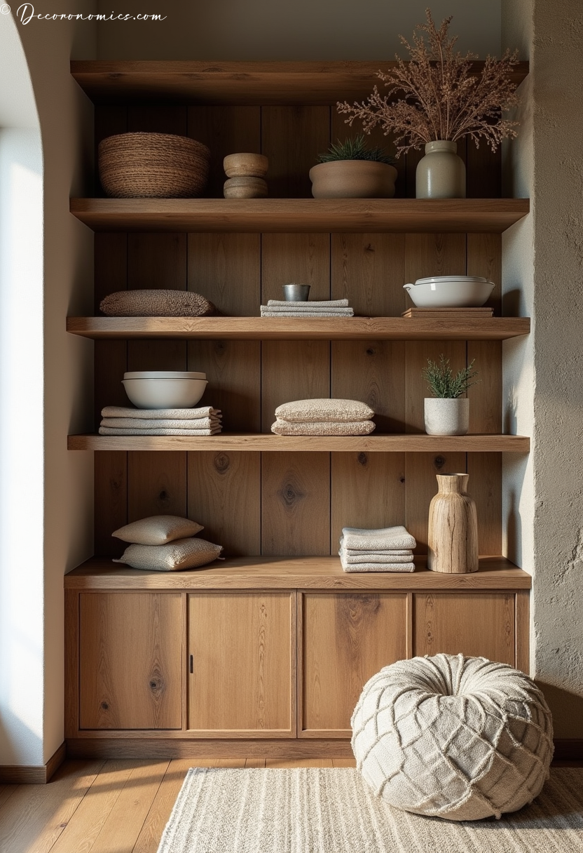 Open shelving decor