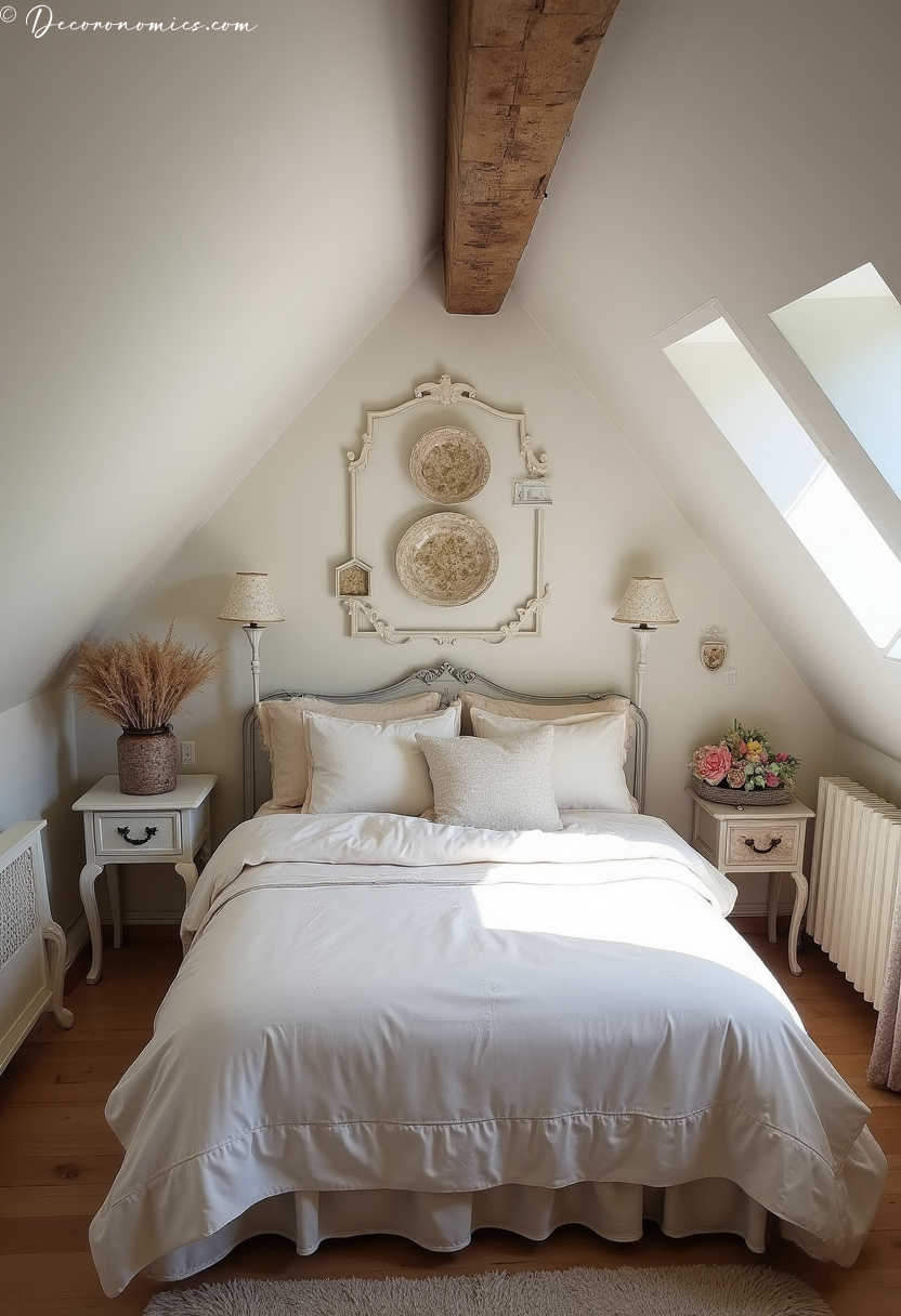 Attic bedroom with sloped ceiling