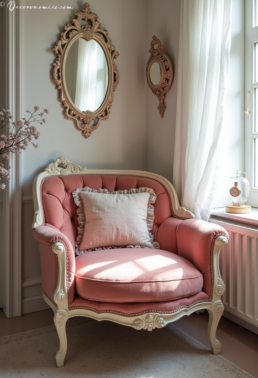 Boudoir with velvet chaise