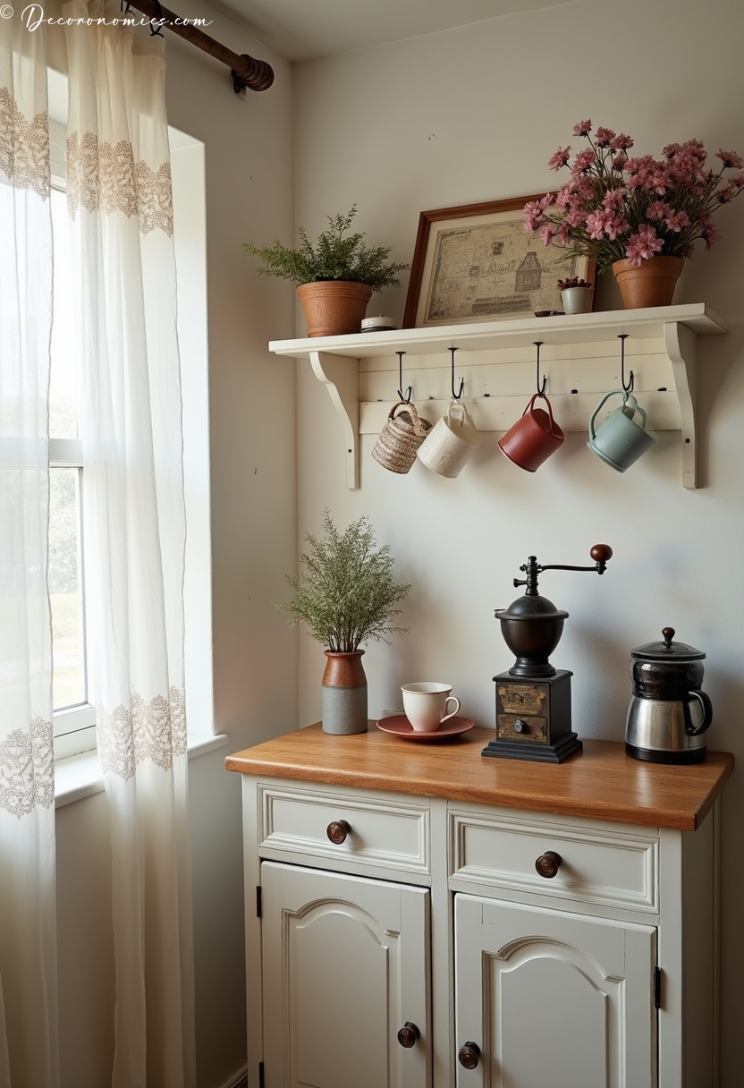 Coffee bar with vintage grinder