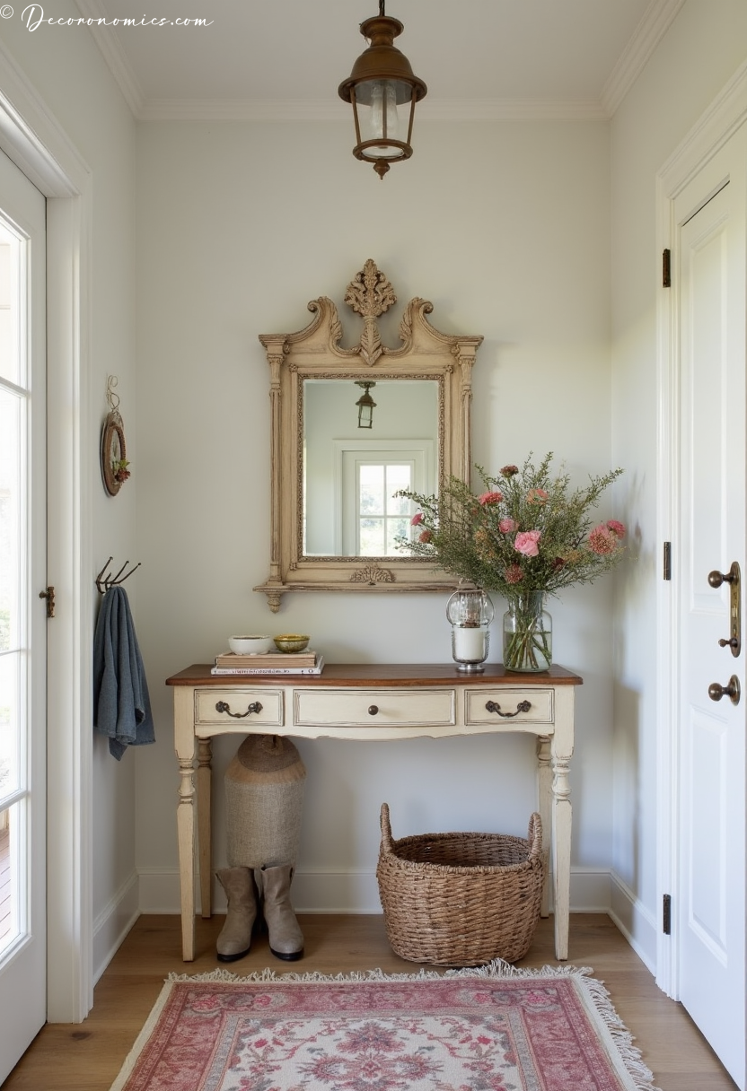 Entryway with console and mirror