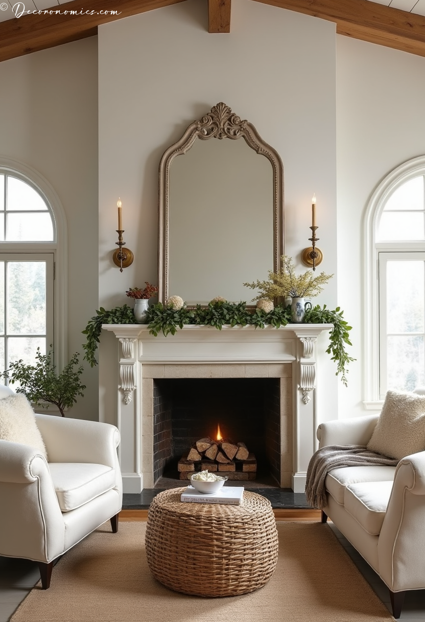 Fireplace room with painted mantel