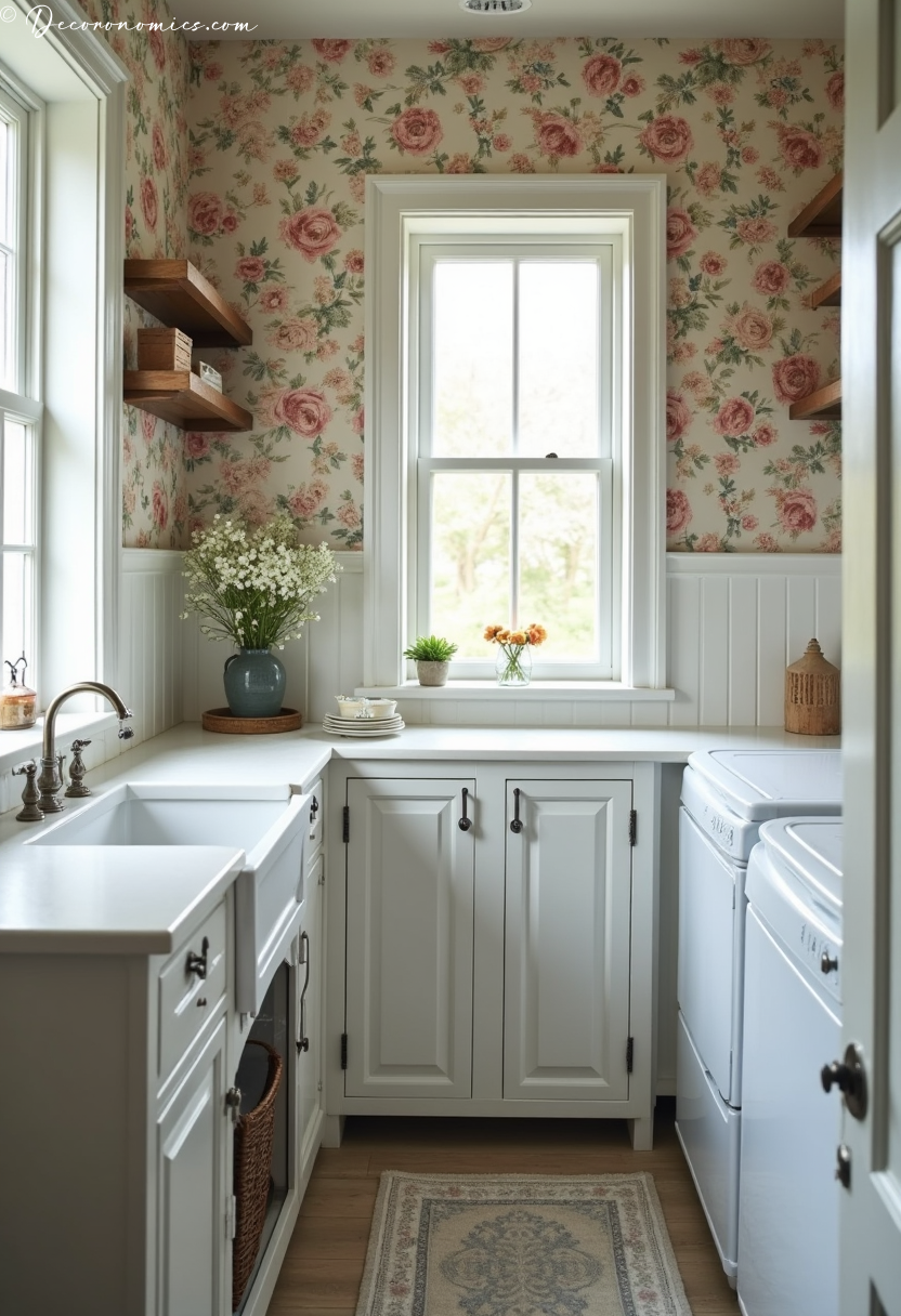 Laundry room with vintage basin