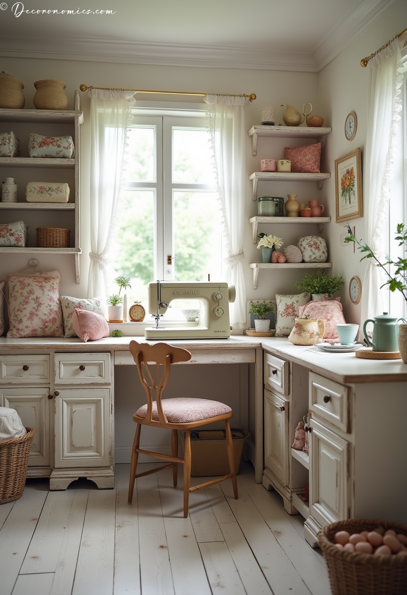 Sewing room with vintage machine