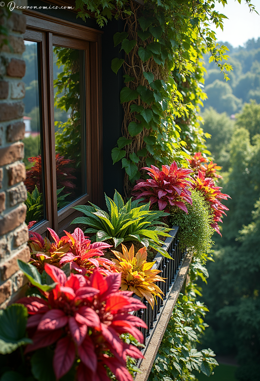 Colorful foliage balcony