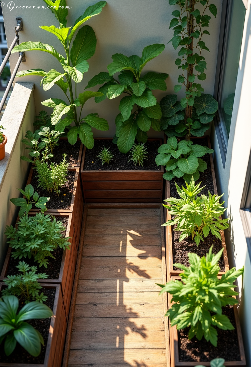Compact composting balcony