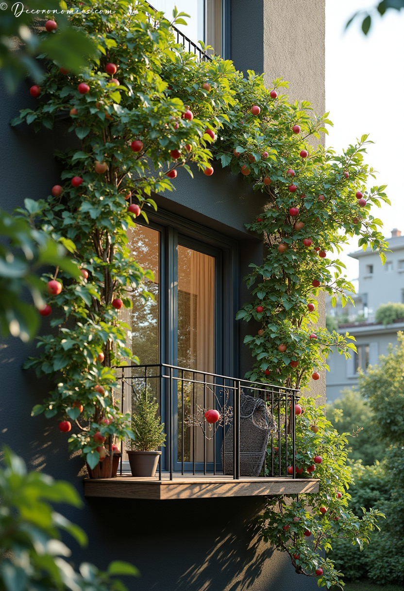 Espaliered fruit balcony