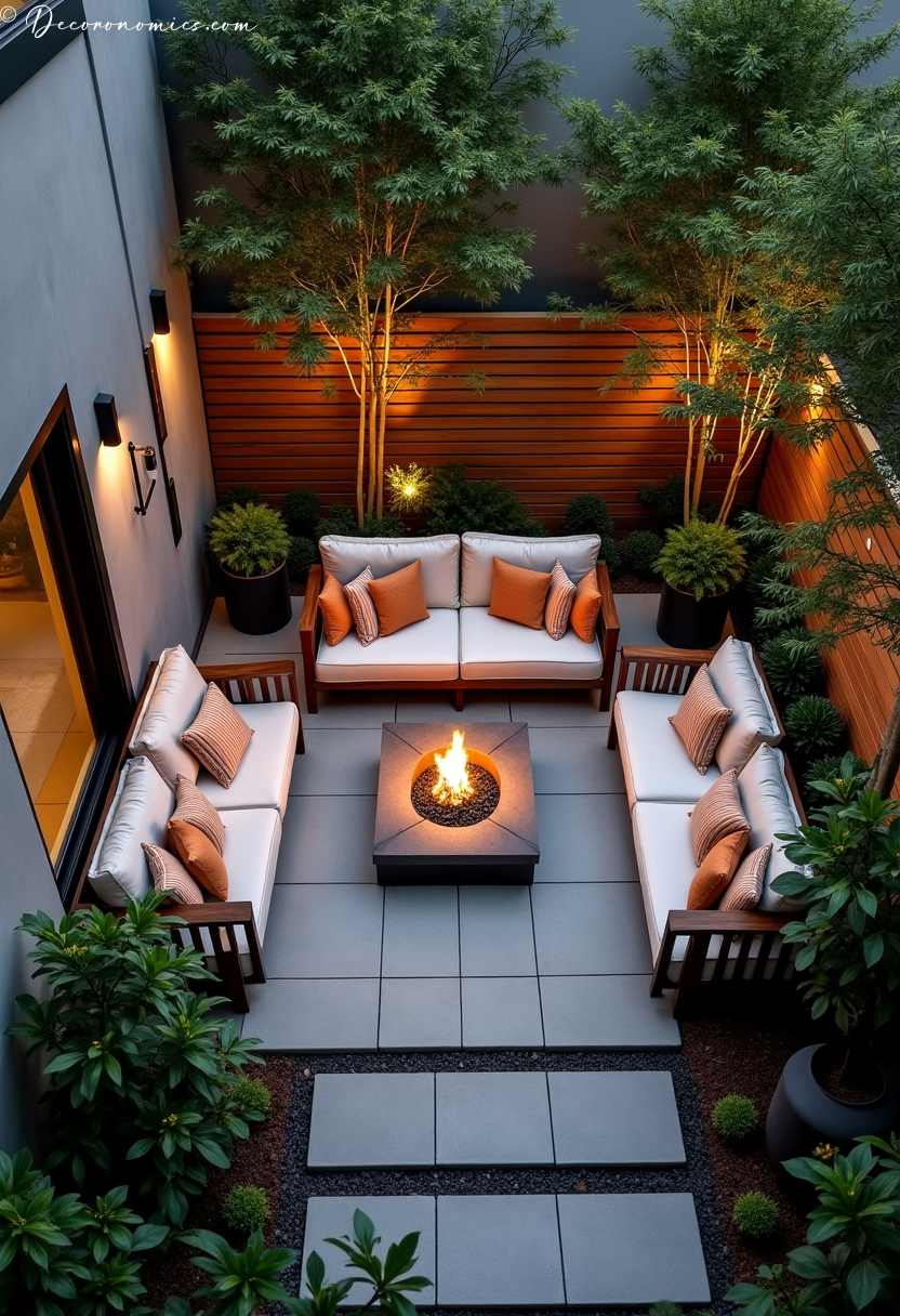 Fire pit courtyard