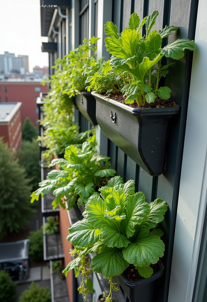 Gutter garden balcony