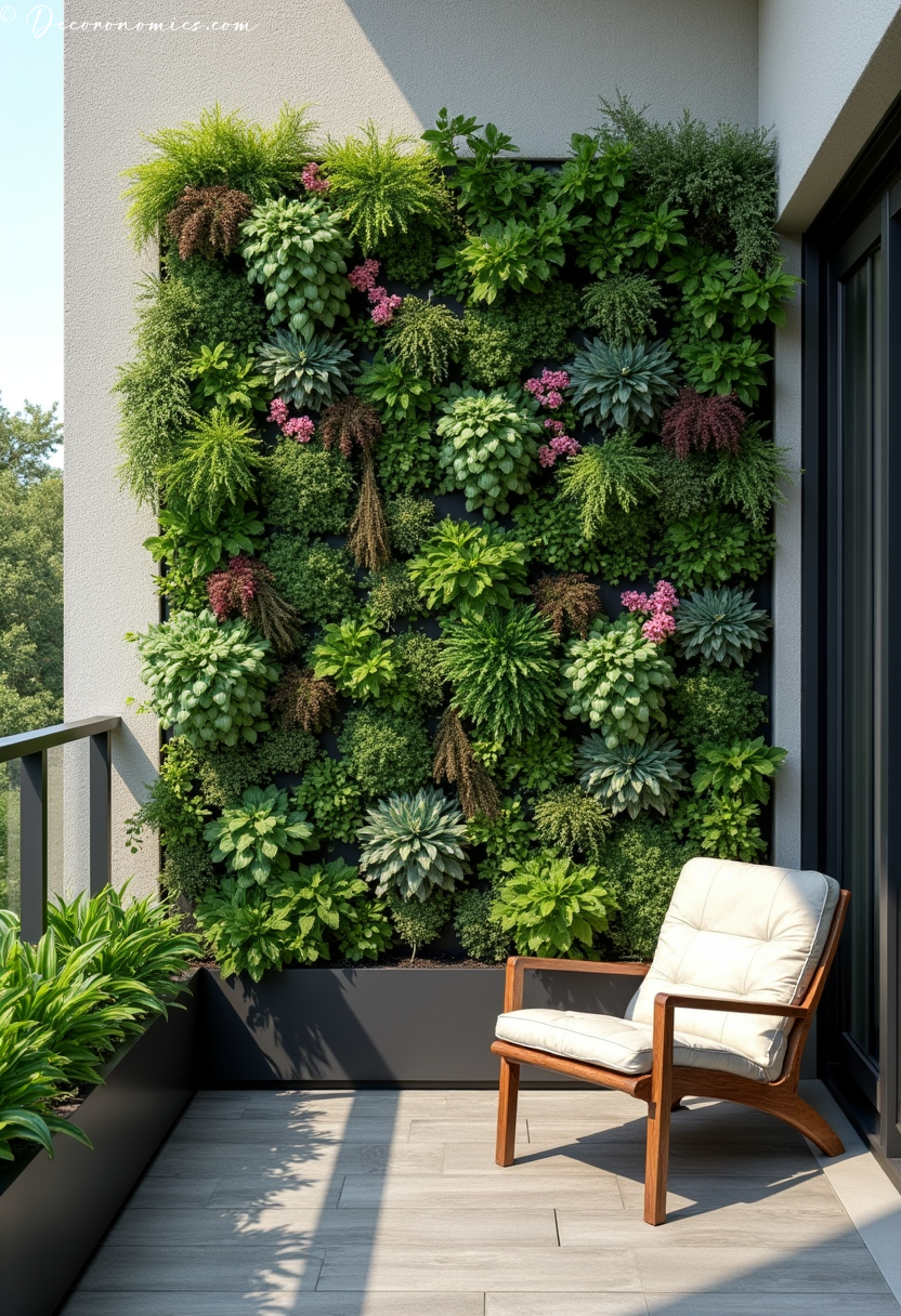 Living wall panel balcony