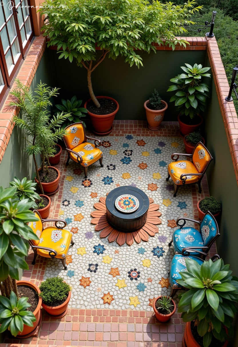 Mosaic patio garden
