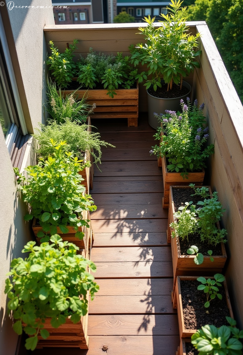 Pallet garden balcony