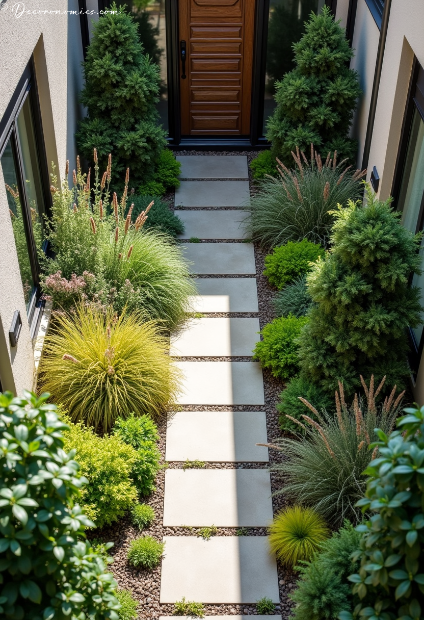 Perennial border courtyard