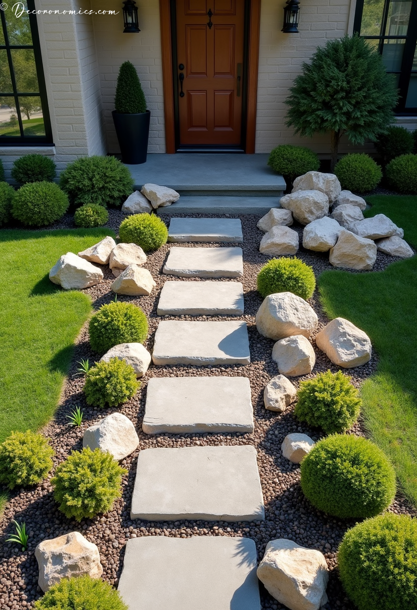 Rock garden front yard