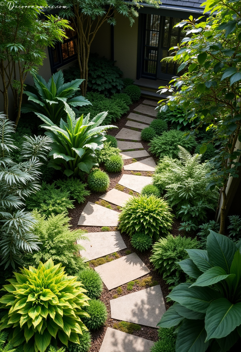 Shade garden courtyard