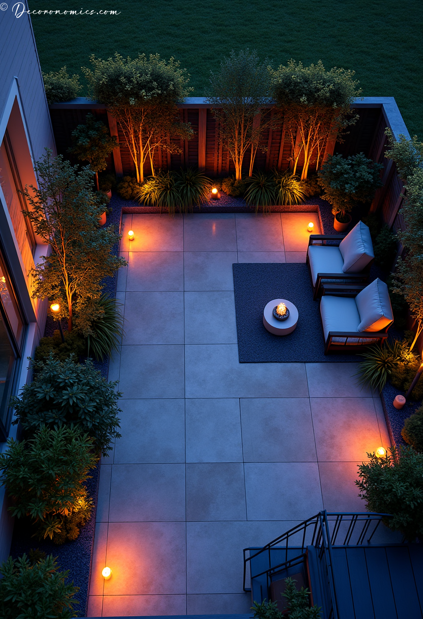 Twilight garden patio