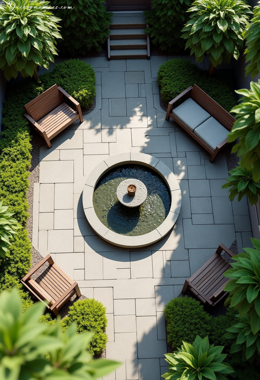 Water feature courtyard