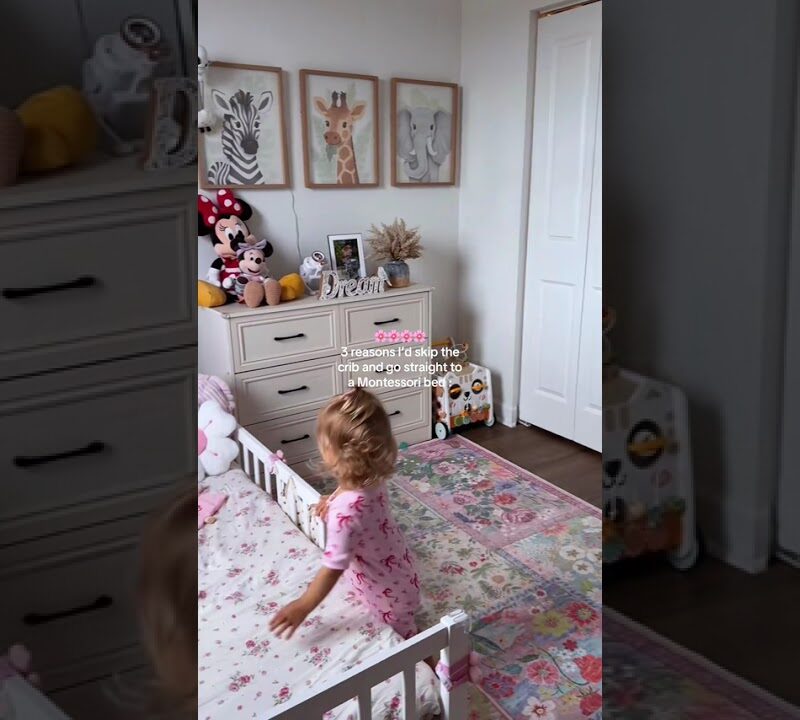 Calm Montessori Toddler Bedroom with Floor Bed and Natural Wood Accents