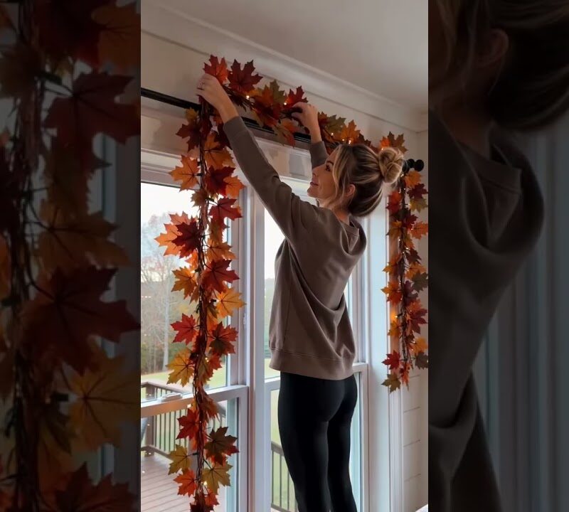 Glowing Fall Flower Arrangement with Warm Fairy Lights