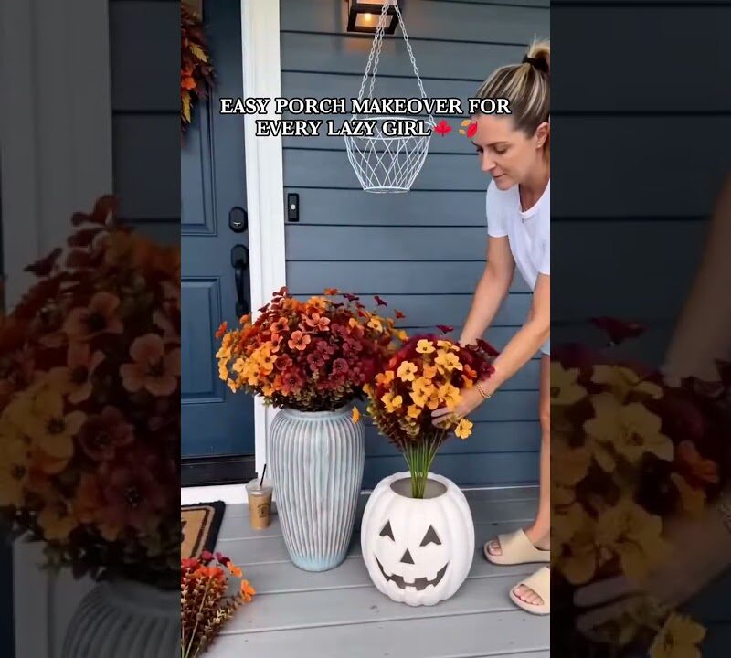 Maintenance-Free Fall Flower Display for Your Front Porch or Entryway