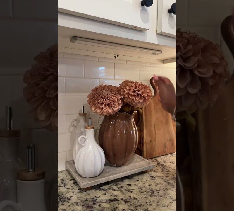 Cozy Fall Kitchen Vignette with Warm Textures and Seasonal Accents