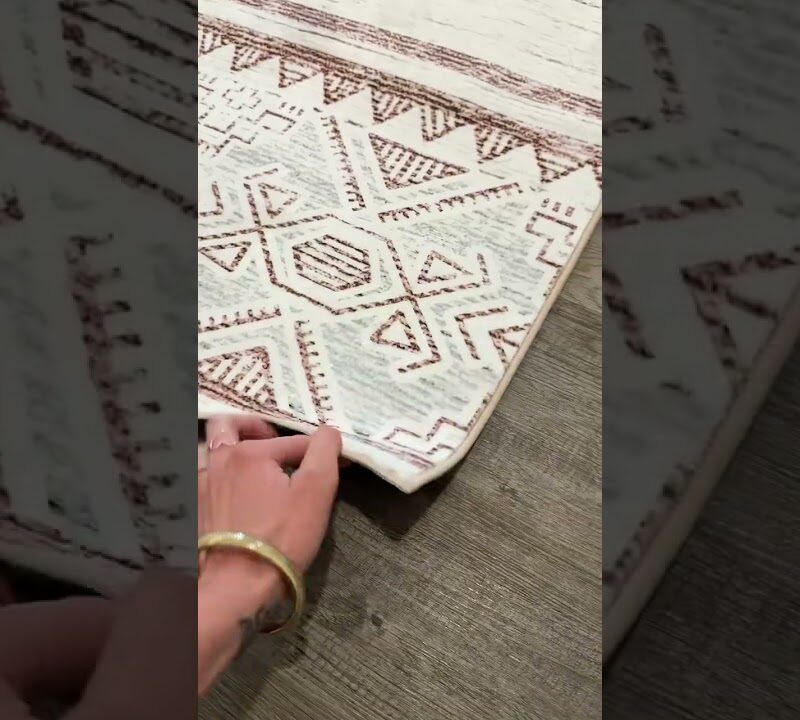 Neutral Washable Boho Rug for a Laid-Back Living Room Look