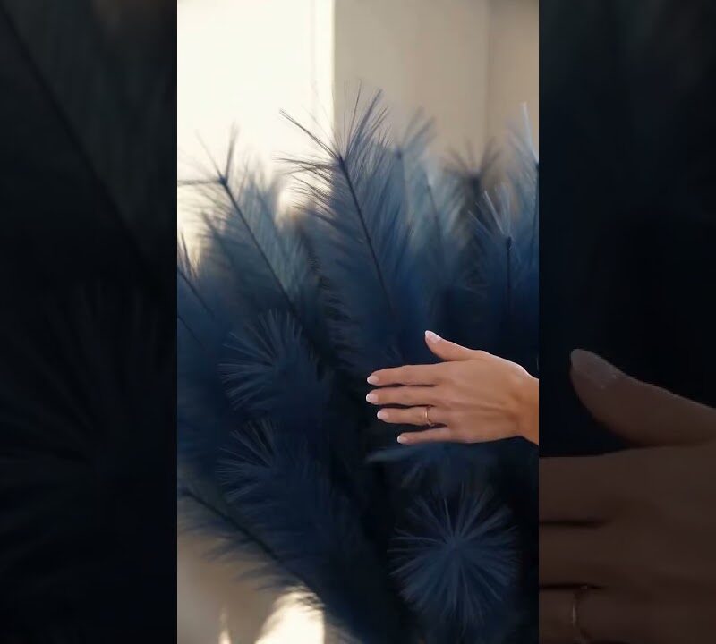 Blue Pampas Grass Boho Living Room Look