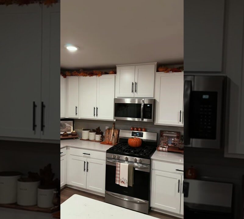 Cozy Fall Kitchen Vignette with Warm Textures and Harvest Accents