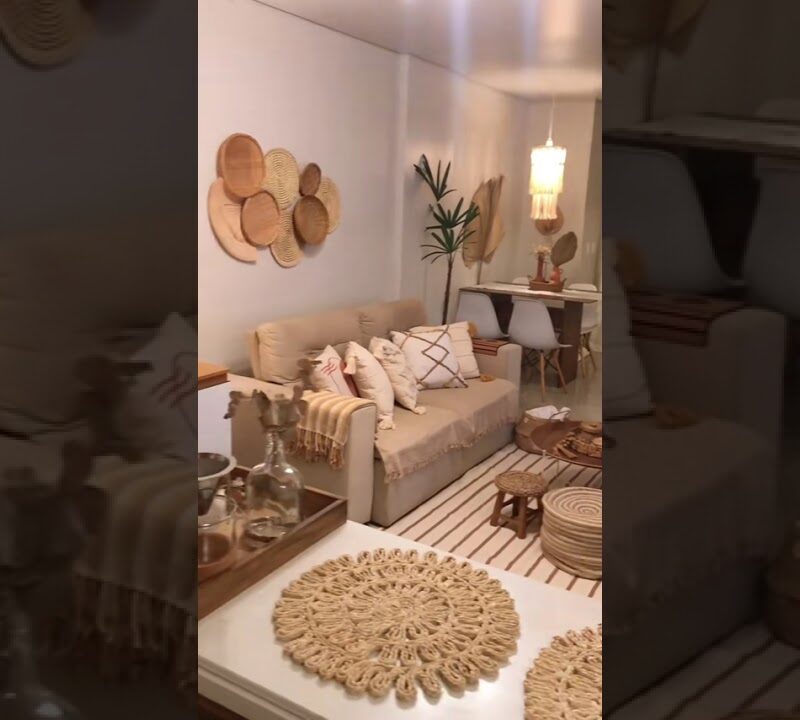 Earthy Bohemian Living Room with Layered Textures and Warm Tones