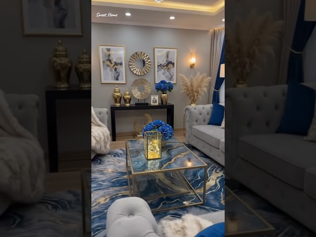 Moody Blue & Gold Living Room: A Luxe Look You Can Actually Shop