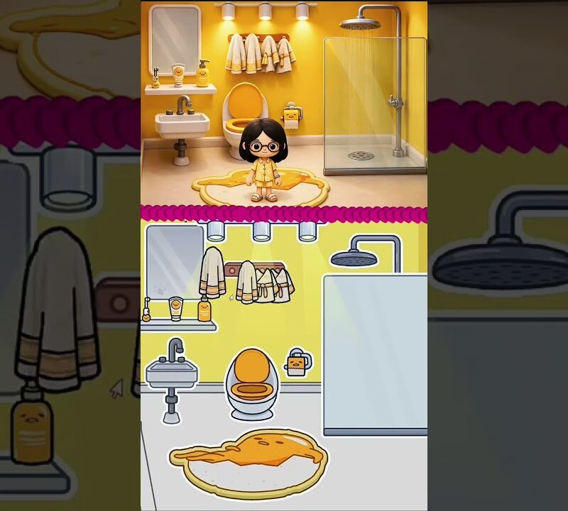 Toca Boca–Inspired Yellow Bathroom Makeover