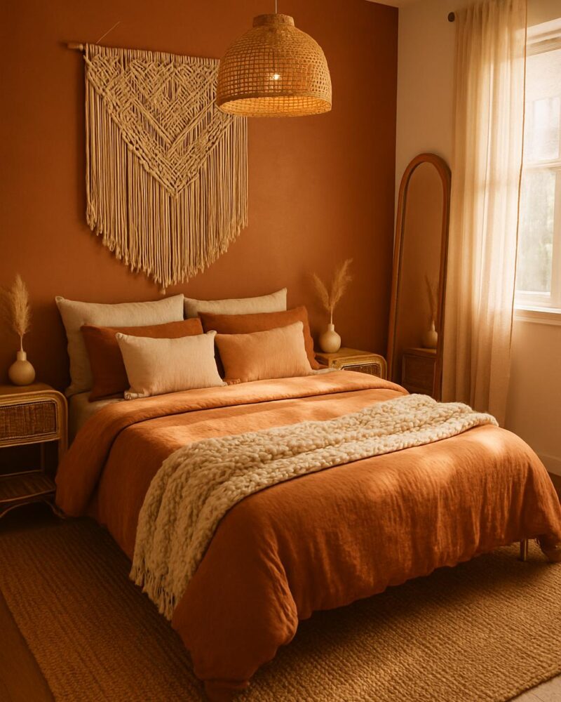 Desert Boho Bedroom with Terracotta & Macramé